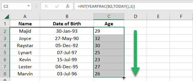 06 fille handle calculates age in years