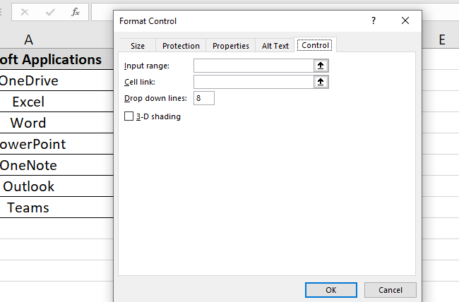 The Format Object dialog box