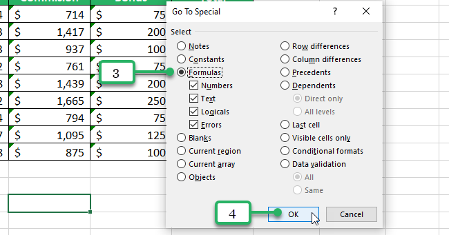 select formulas 