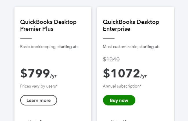 Quickbooks desktop pricing