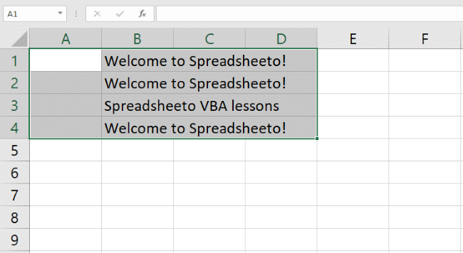 excel vba range object with multiple cells is selected