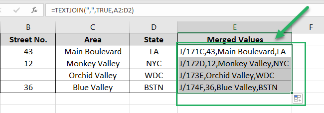 Merged Cell values