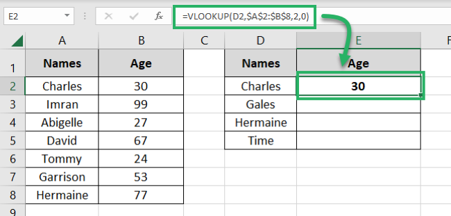 07 run vlookup Excel runs the VLOOKUP function