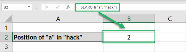 SEARCH function returns 2