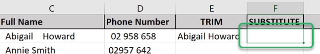 We will use the dedicated column for the Substitute function exercise