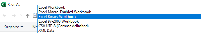 08 excel binary Selecting Excel Binary Workbook to save workbooks.