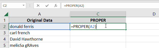 click excel data