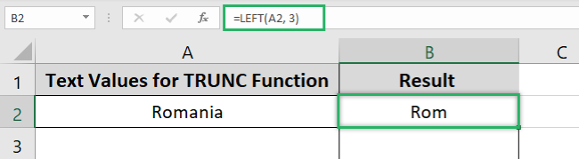 Result with LEFT formula