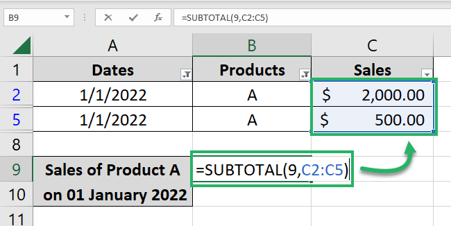 Selecting the subtotal rows