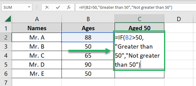 Writing the true and false values