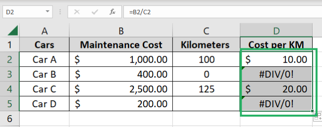 #DIV error returned by Excel for zero/blank value