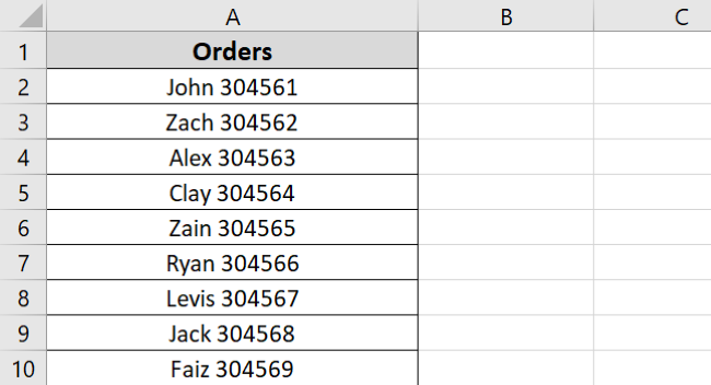 Data set for a single column 