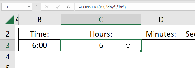 convert time to hours