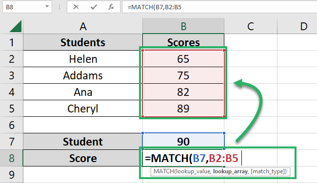 Specifying the lookup array