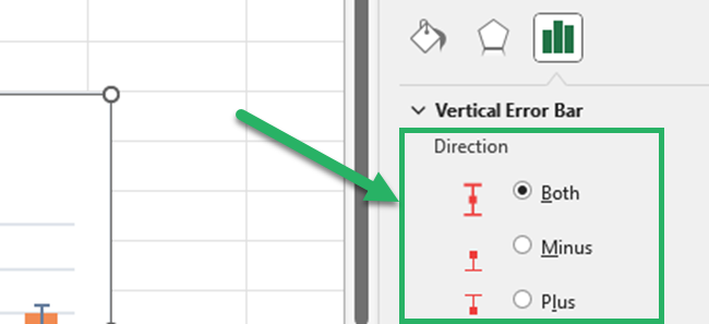 Change the direction of the error bars