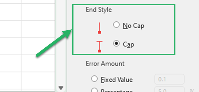 End style for error bars.