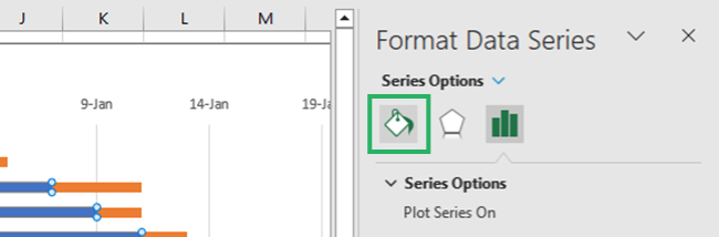 Choosing the Fill and Line option. 