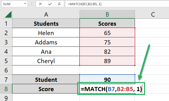 Setting the match_type to 1