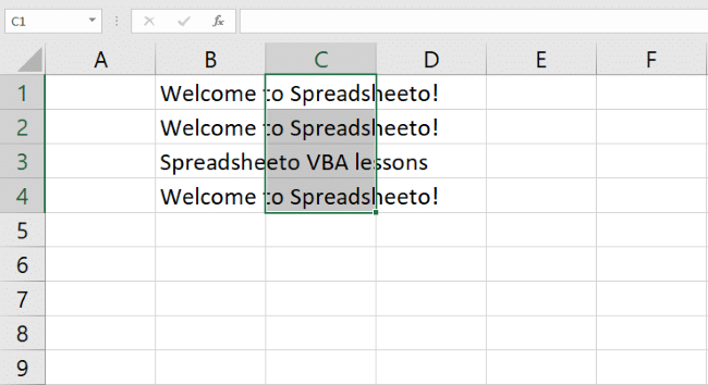 excel vba column object selected within the range of cells (range object)