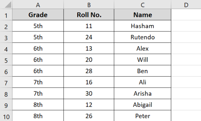 Data set - free Excel 