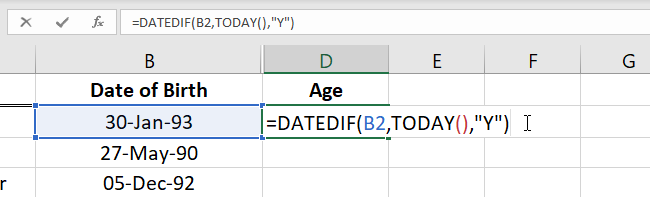 10 type y Y - calculate age in years