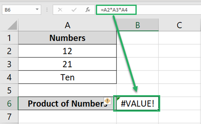 Value error when the formula is erroneous