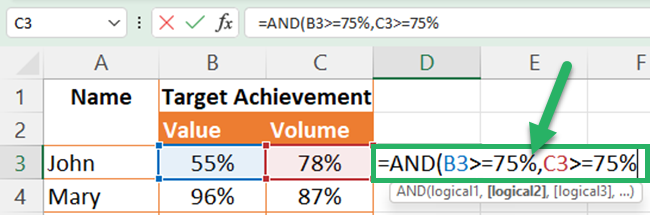 Entering arguments to test multiple conditions