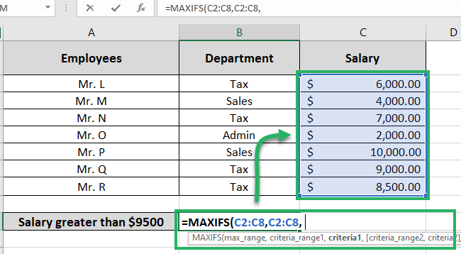 Defining the first criteria range