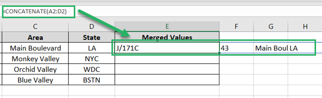 CONCATENATE functions combine text