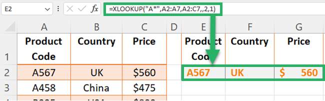 Search mode 1 - Search lookup value first-to-last