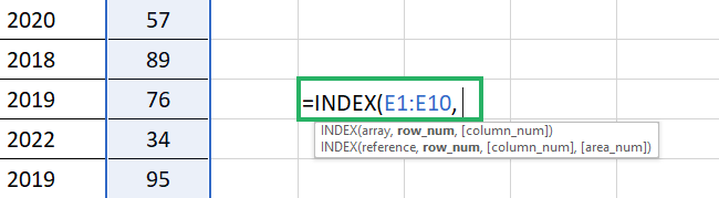 INDEX reference 