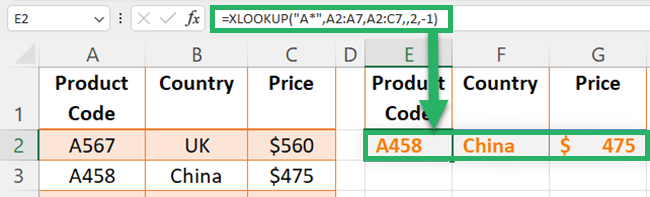 Search mode -1 - Search lookup value first-to-last