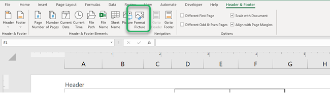 Format picture is beside the picture tab