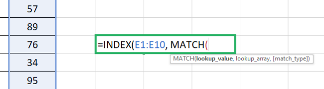 INDEX and MATCH function 