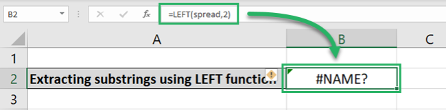 Running the LEFT function in Excel