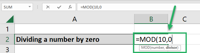 Writing the divisor for the MOD function