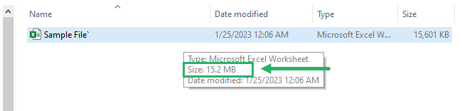 17 reduced size Sample file size reduced to 15.2 MB.