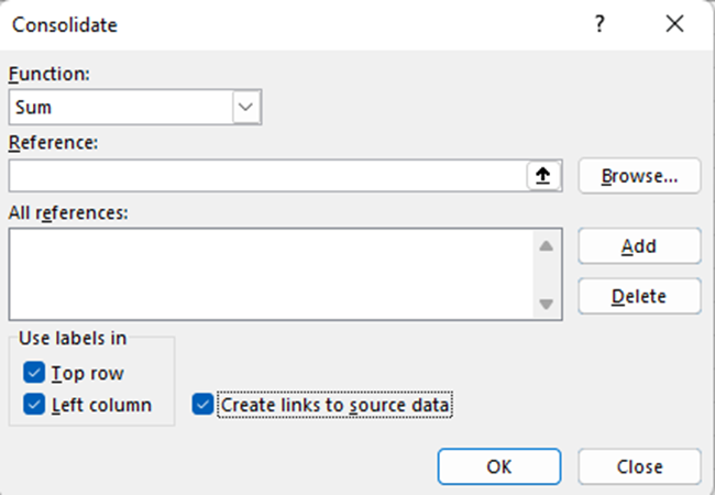 19 dialog box Following steps 1-3 and 6-7 that are used to combine data from multiple sheets in the same Excel workbook.