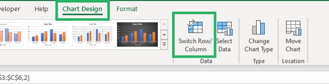 Switch rows/columns in Excel