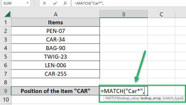 Lookup value with a wildcard character