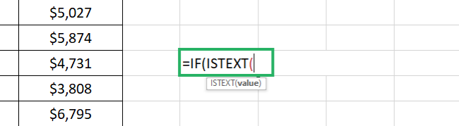 IF and ISTEXT combination 