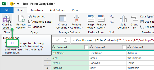 data preview field