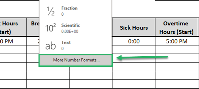 Accessing more number formats