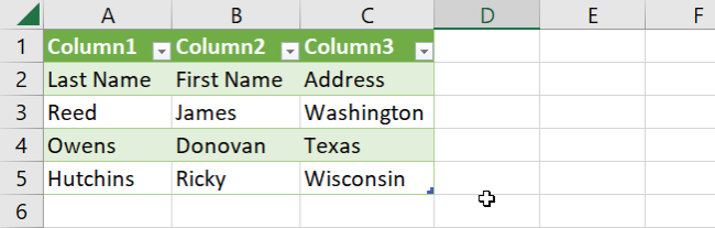 import data in Microsoft Excel