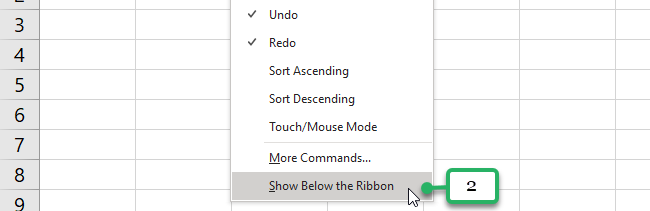 customize quick access toolbar