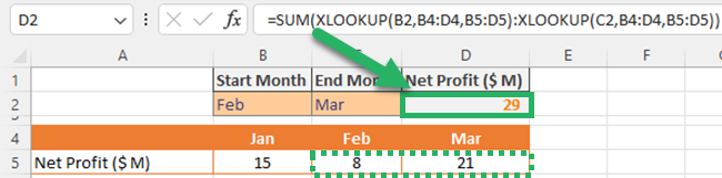 Use of XLOOKUP formulas to specify range for other Excel functions.