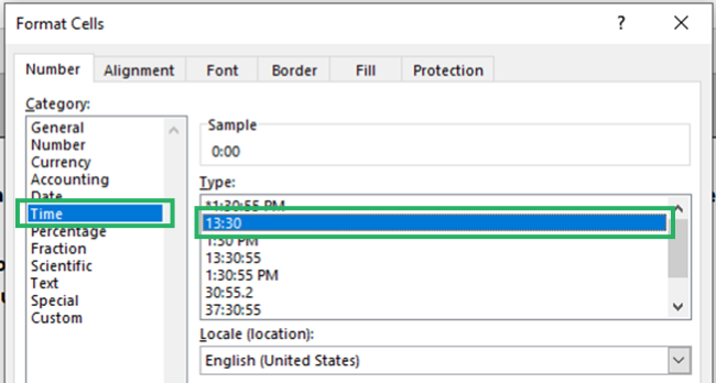 Applying the right time format