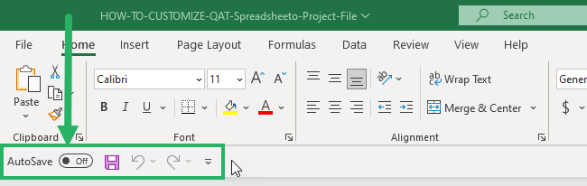 below ribbon tabs