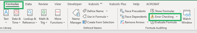 Error checking in Excel