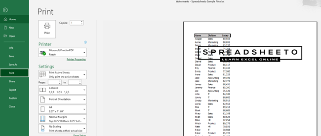 If the watermark positioning is not perfect, you can always adjust it on the Header & Footer menu
